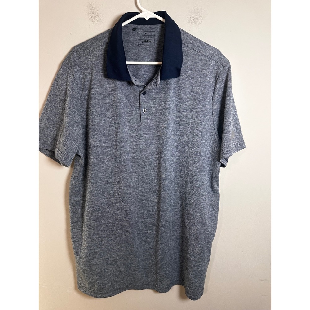Adidas Mens‎ XL Heather Gray Space Dye Performance Golf Polo Shirt Short Sleeve